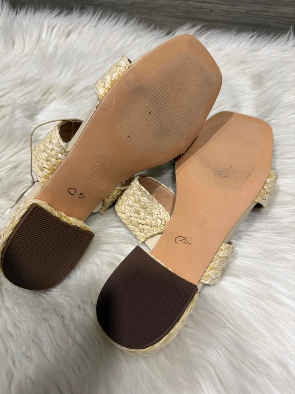 JOIE Nikia Natural Raffia Double-Strap Slide Sandals - Natural